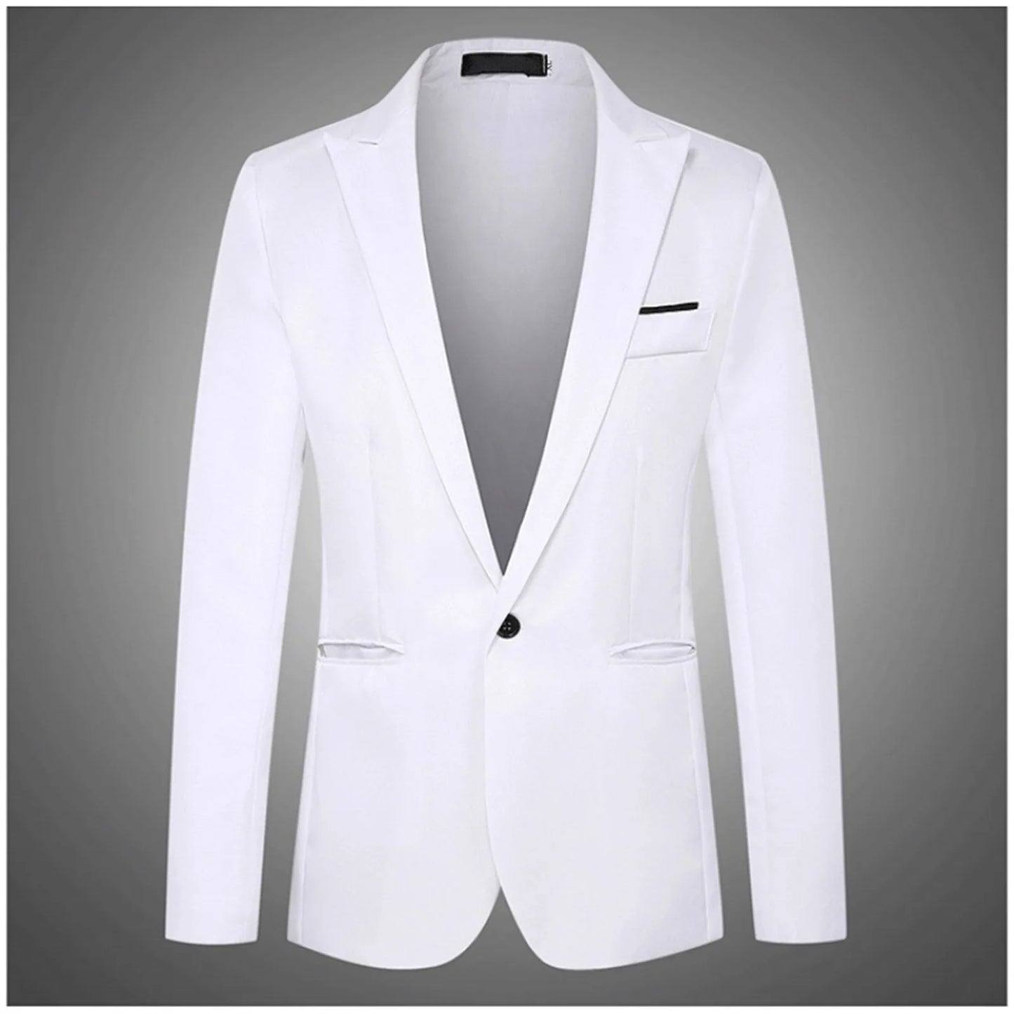 Mens Suit Fashion Simple Slim Fit One Button Solid Tuxedo Blazers Jacket Business Suits Wedding Party Homecoming Suits For Men